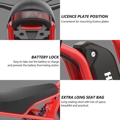 Bici elettrica Hidoes B6 per adulti 1200 W, mountain bike fuoristrada da 20'' con batteria da 48 V 15,6 Ah, sospensione completa