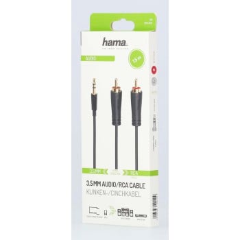 Hama 00205260 câble audio 1,5 m 3,5mm 2 x RCA Noir