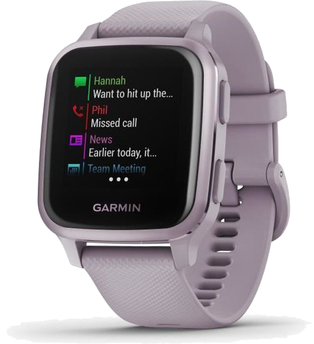 GARMIN Venu Sq - Lavender/Rose Purple - Montre GPS de sport connectée santé et bien-être