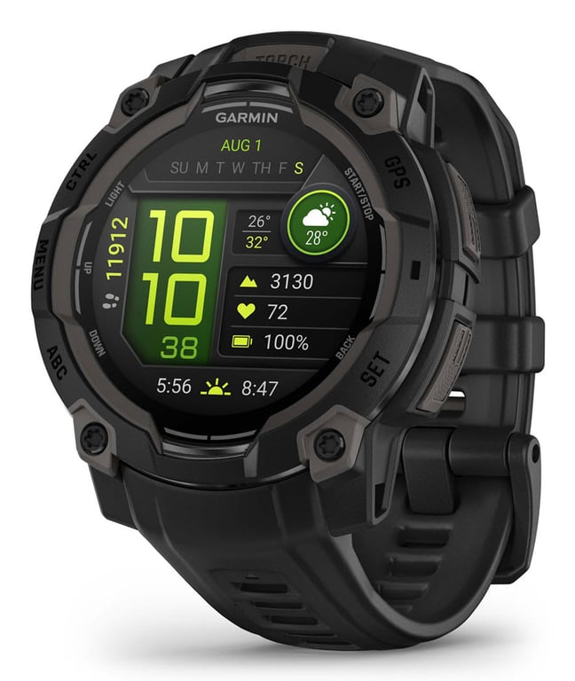 Garmin Instinct 3 AMOLED 3,05 cm (1.2 ) 45 mm Numérique 390 x 390 pixels Écran tactile Noir GPS (satellite) - Neuf