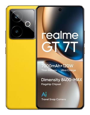realme GT 7T 17,3 cm (6.8'') SIM doble Android 15 5G USB Tipo C 12 GB 256 GB 7000 mAh Amarillo