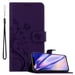 Coque pour Apple iPhone 13 PRO en LILAS FONCÉ FLORAL Housse de protection Étui au design floral avec fermeture magnétique, fonction de support et emplacements pour cartes