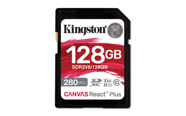 Tecnologia Kingston 128 GB Canvas React Plus SDXC UHS-II 280R/100W U3 V60 per Full HD/4K