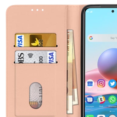 Funda para Xiaomi Redmi Note 10 Pro Tarjetero Soporte Vídeo Champán