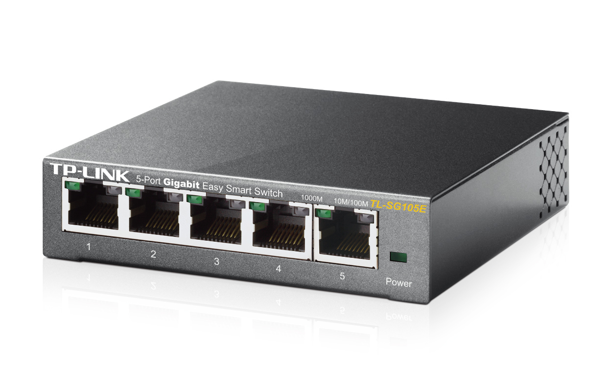 TP-Link TL-SG105E Géré L2 Gigabit Ethernet (10/100/1000) Noir - Neuf