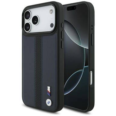 Étui BMW M Perforated Stripe MagSafe pour iPhone 17 Pro Max, bleu marine