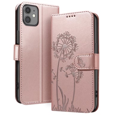 Custodia a portafoglio per iPhone 11 Design premium Fiori Farfalla