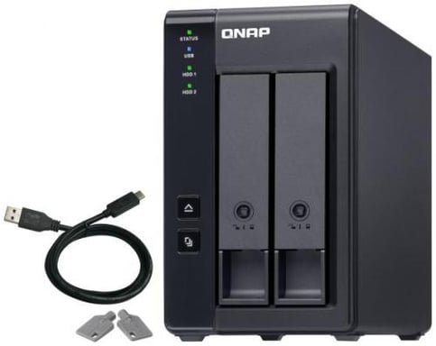 QNAP TR-002 caja para disco duro externo Carcasa de disco duro/SSD Negro 2.5/3.5''