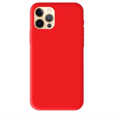 Coque silicone unie compatible Mat Rouge Apple iPhone 12 Pro