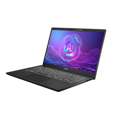 MSI Modern 15 H AI C2HMG-247FR Intel Core Ultra 9 285H Portátil 39,6 cm (15.6'') Full HD 16 GB DDR5-SDRAM 512 GB SSD Wi-Fi 6E (802.11ax) Windows 11 Pro Negro
