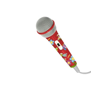 Micrófono con cable WeKids, toma de 3,5 mm, longitud del cable 2,8 m, modelo INSECT RED