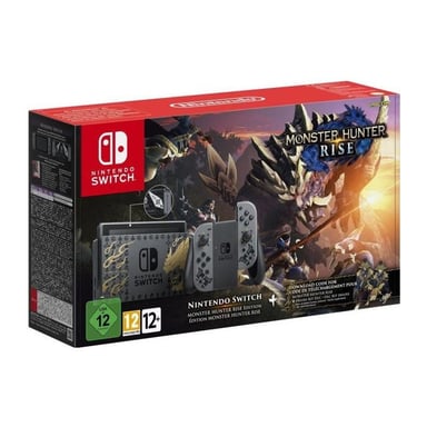 Consola Nintendo Switch Monster Hunter Rise Edition + 1 código de descarga para Monster Hunter Rise + DLC Kit Deluxe