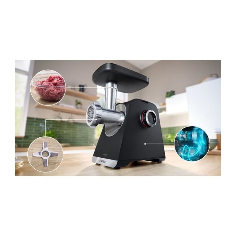Hachoir à Viande Bosch MFWS660B – 500 W, 3 Grilles, Noir - vue 5
