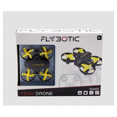 Drone telecomandato - FLYBOTIC - TECH DRONE - Alta tecnologia 360° - 4 eliche - Portata 8 m - Età 8 anni