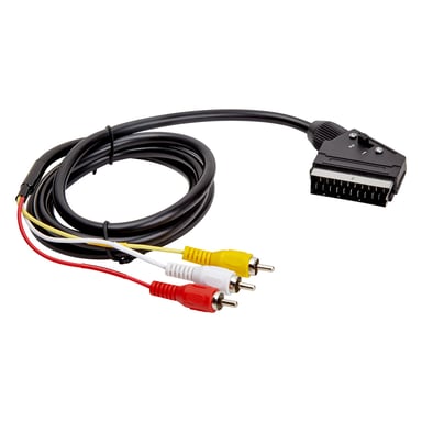 El cable Peritel macho / 3 RCA de 1,50 m funciona en ambas direcciones