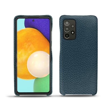Coque cuir Samsung Galaxy A52 -  - Bleu - Cuir grainé