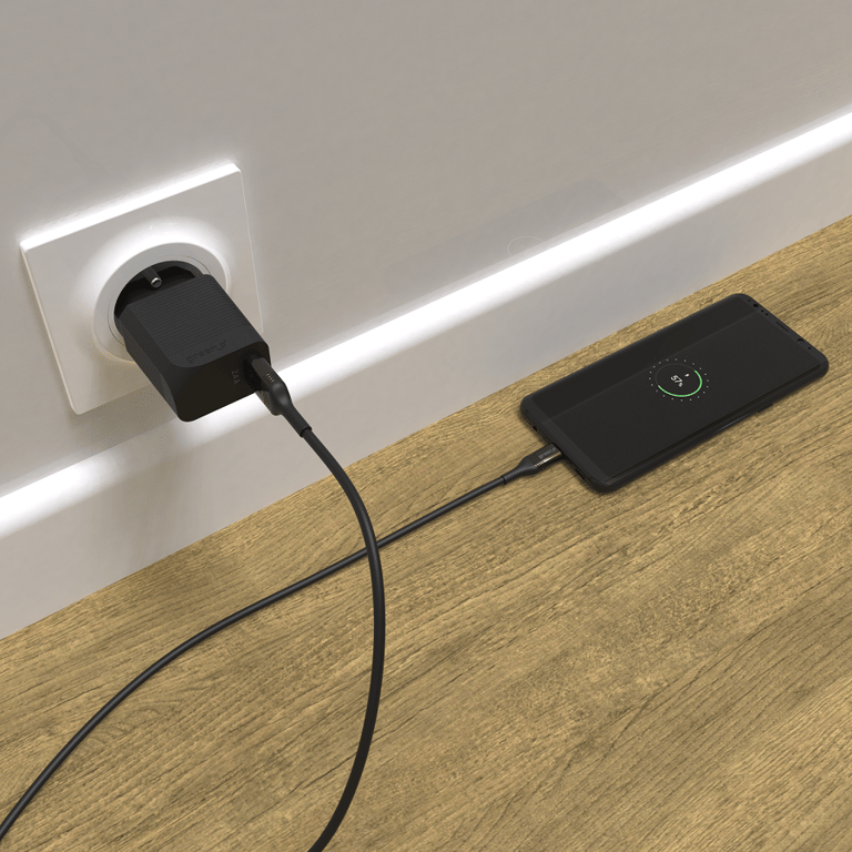 GREEN E - Kit de Charge Ecoconçu (Chargeur Micro-USB vers USB + Adaptateur Prise) Fast Charge