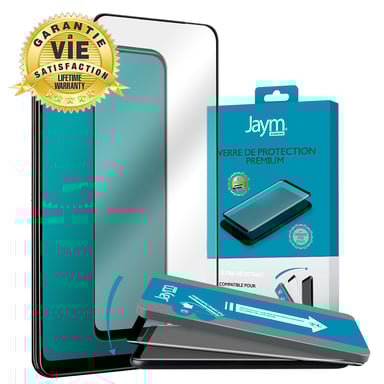 JAYM - Verre de Protection Premium pour Samsung Galaxy S22 Ultra - Incurvé 3D Contour Noir - Garanti à Vie Renforcé 9H Ultra Résistant - Compatible Fonction Sonic Sensor Applicateur sur Mesure Inclus