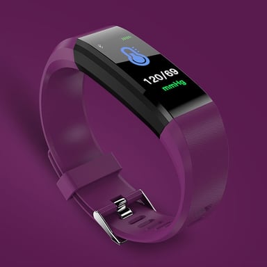 Montre Connectée Sport iOs Android Réveil Podomètre Cardio Bluetooth SMS Violet YONIS