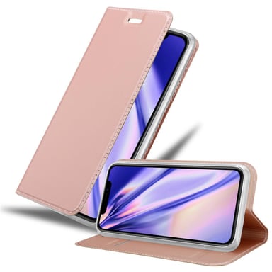 Coque pour Apple iPhone 11 PRO MAX en CLASSY OR ROSÉ Housse de protection Étui avec fermeture magnétique, fonction de support et compartiment pour carte