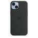 Coque en silicone avec MagSafe pour iPhone 14 Minuit
