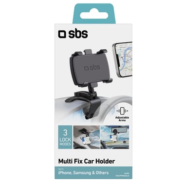 Supporto girevole per auto con sistema di fissaggio per smartphone fino a 7'' - SBS