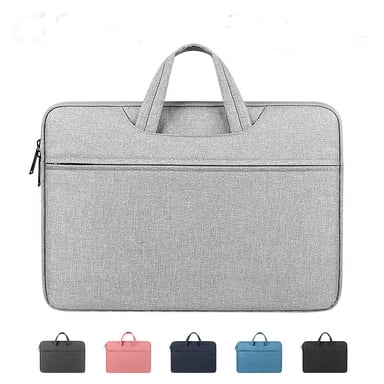 Sacoche / Sac pochette pour PC ordinateur portable 15.6 pouces gris  - Malette de voyage/affaires Notebook 15,6 avec compartiment poches de rangement et poignée grise - Laptop Bag XEPTIO
