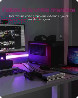 ICY BOX IB-DK8801-TB4 Avec fil Thunderbolt 4 Anthracite, Noir