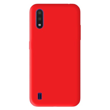 Coque silicone unie Mat Rouge compatible Samsung Galaxy A01