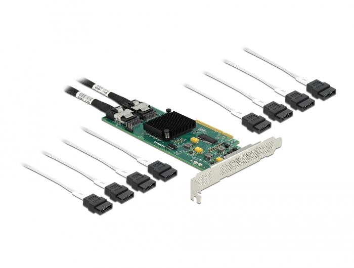 DeLock Carte Contrôleur PCI Express vers 8 ports SATA 6 Gbps avec câbles de connexion - vue 2