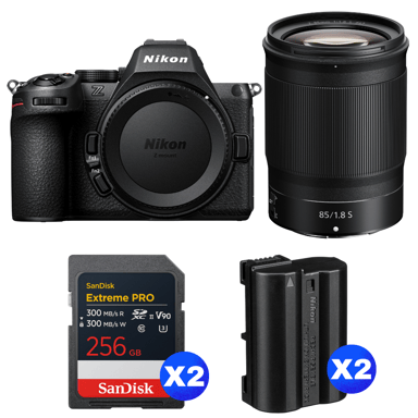 Cámara híbrida Nikon Z5 II + 85mm f/1.8 S + 2 SanDisk 256GB Extreme PRO UHS-II + 2 Nikon EN-EL15c + Ebook ''20 consejos para fotos que impactan''