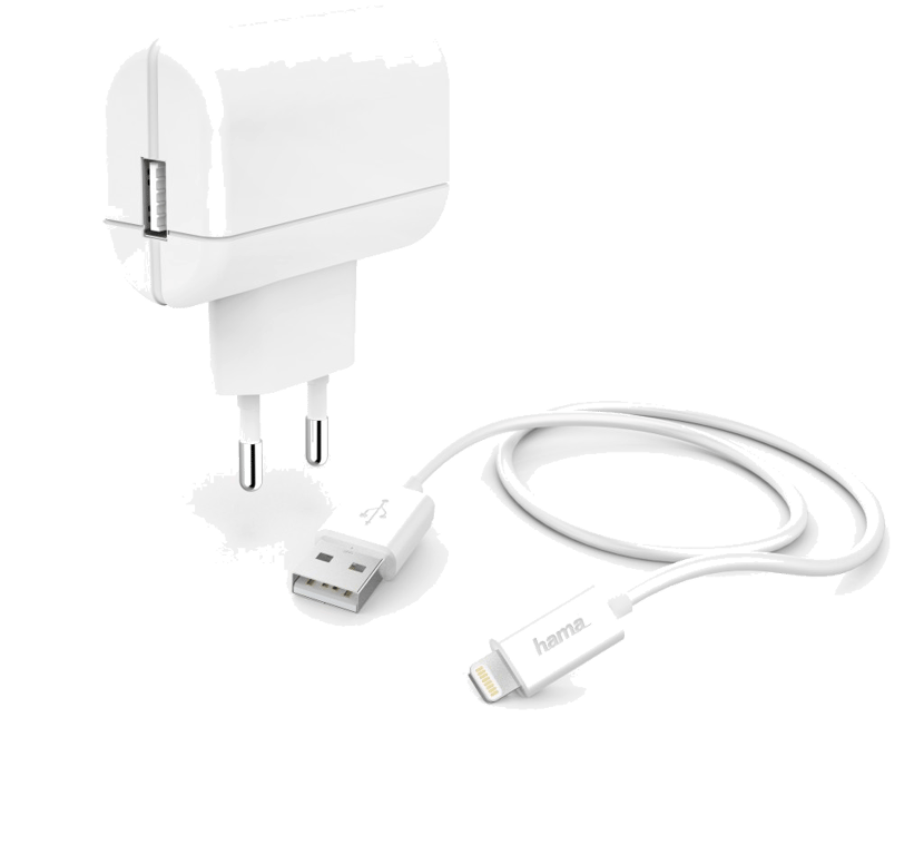 Kit charge secteur, Lightning, 2,4 A, blanc