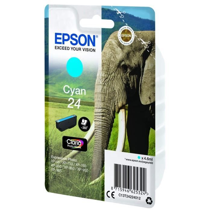 EPSON Cartouche dencre T2422 Cyan Eléphant C13T24224012 - vue 8