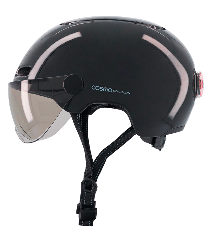 Cosmo Fusion+ Taille M, Anthracite - Casque avec éclairage Vélo Arrière Intelligent et Connecté - Assurance Individuelle ALLIANZ offerte durant 1 an - Neuf