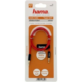 Cavo audio Hama 0,5m 3,5mm/3,5mm 0,5m 3,5mm Rosso