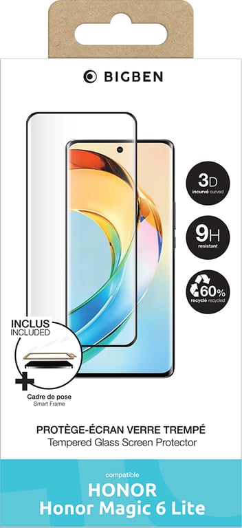 Protection d'écran 3D en Verre trempé BigBen Connected pour Honor Magic 6 Lite + SmartFrame - vue 4