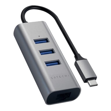 Satechi Hub USB con 3 USB 3.0 y Ethernet 1000Mbps Gris