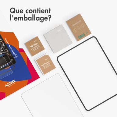 Accezz Protection d'écran en verre trempé avec applicateur pour Apple iPad Air 11 pouces (2025) M3 / (2024) M2