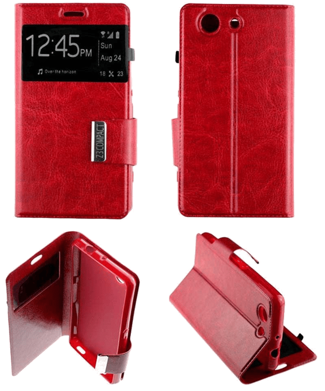 Etui Folio compatible Rouge Sony Xperia Z3 Compact