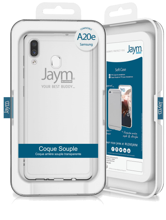 JAYM - Coque Souple Transparente pour Samsung Galaxy A20E ? Souple et résistante - Traitement Anti-j