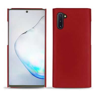 Coque cuir Samsung Galaxy Note10 - Coque arrière - Rouge - Cuir lisse