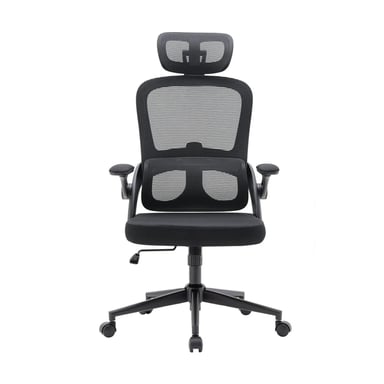 Sedia da ufficio ergonomica SIHOO M102C - Supporto lombare, braccioli ribaltabili, seduta ampia - Nero
