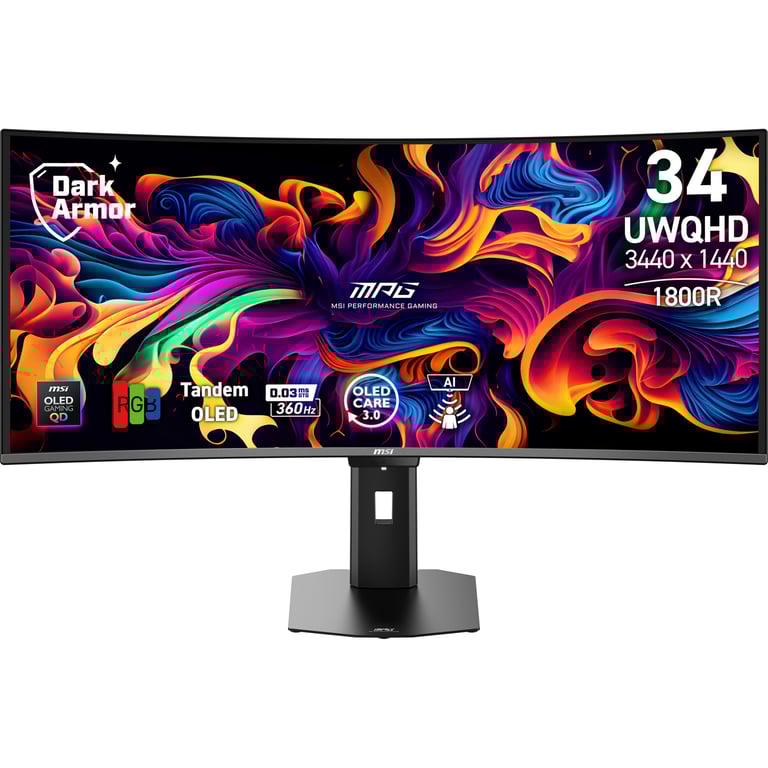 Monitor MSI MPG 341CQR QD OLED X36 34 UltraWide QHD 360Hz QD OLED Curvo 0 03ms