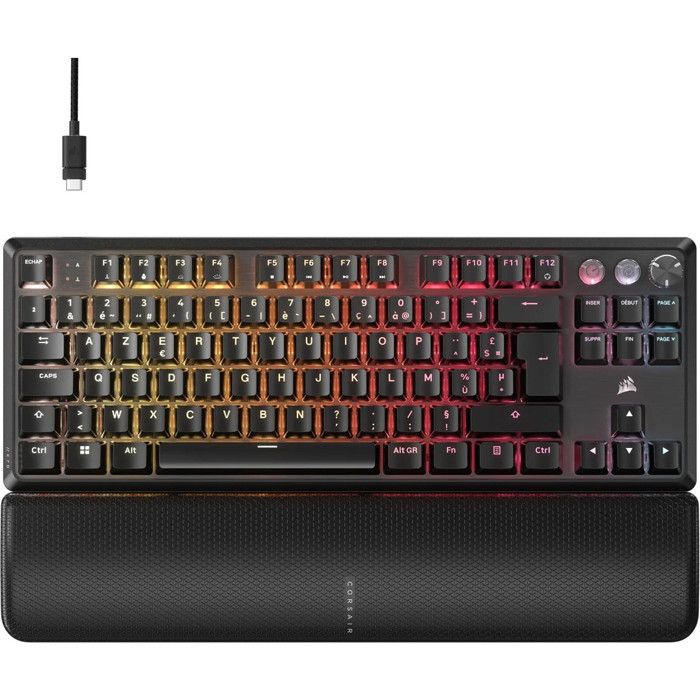 Clavier Gaming CORSAIR K70 Pro TKL Interrupteurs MGX Hyperdrive Rétroéclairage RGB AZERTY - vue 2