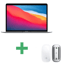 [PACK] MacBook Air M1 (2020) 13', 256 Go 8 cœurs 8 Go Apple GPU 7, Gris sidéral - QWERTY Espagnol avec Magic mouse 1 Blanche