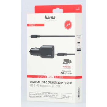 Caricabatterie ad accendisigari per laptop, Power Delivery (PD), 5-20V/70W