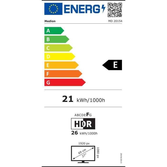 Ecran PC MEDION MD20154 27 FHD Dalle IPS 7 ms 100 Hz HDMI / VGA Neuf - vue 4