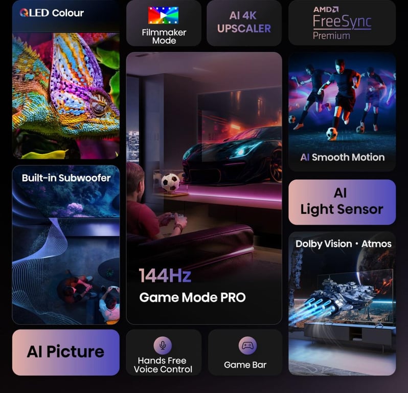 TV QLED Hisense 4K UHD 100E7Q Pro 253 cm 2025 - vue 9