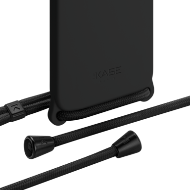 Funda bandolera de gel de silicona suave para Apple iPhone 12/12 Pro, Negro satinado