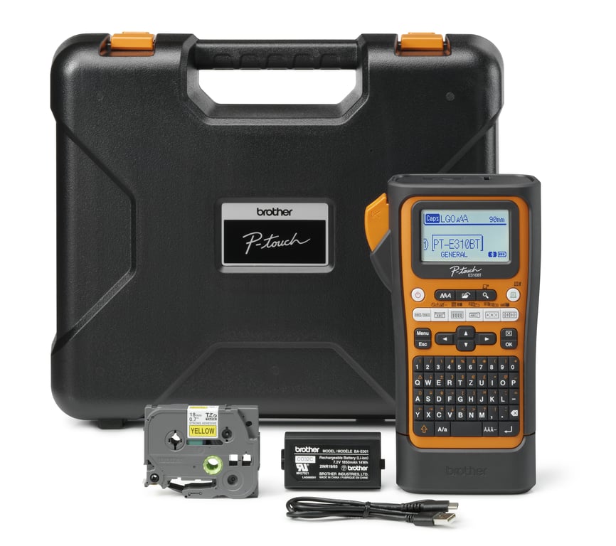 Brother PT-E310BTVP impresora de etiquetas Transferencia térmica 180 x 180 DPI 20 mm/s Inalámbrico y alámbrico HSE/TZe Bluetooth AZERTY
